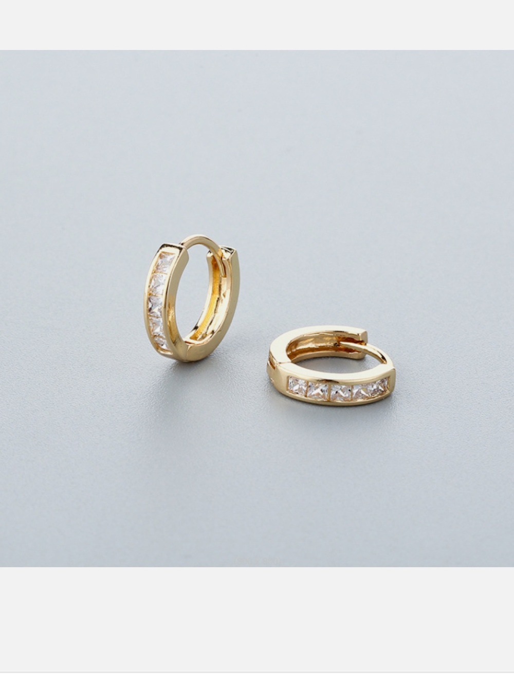 Gold Crystal Huggie Hoop Earrings - Women Jewelry